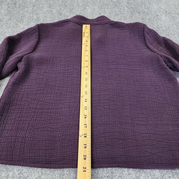 Eileen Fisher Jacket Womens Small Purple Textured Silk Rayon Blend Open Front - Picture 6 of 16